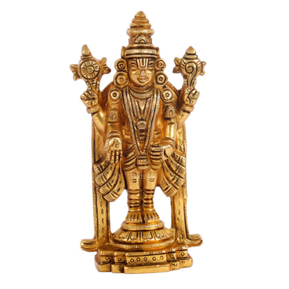 Small Lord Venkateshwara Perumal Brass Statue | 5 inch - Budhshiv.com