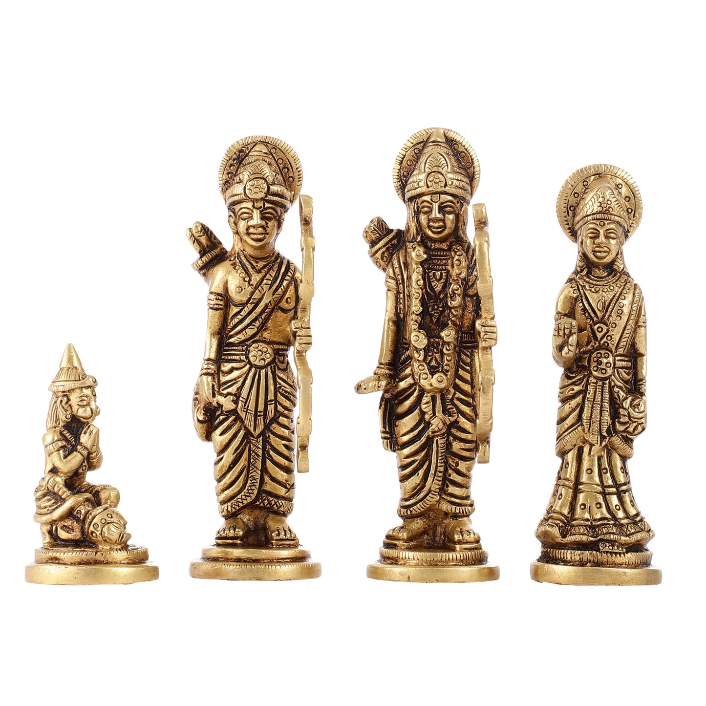 Small Size Superfine Brass Ram Darbar - Handcrafted Masterpiece 4.5 inch - Budhshiv.com