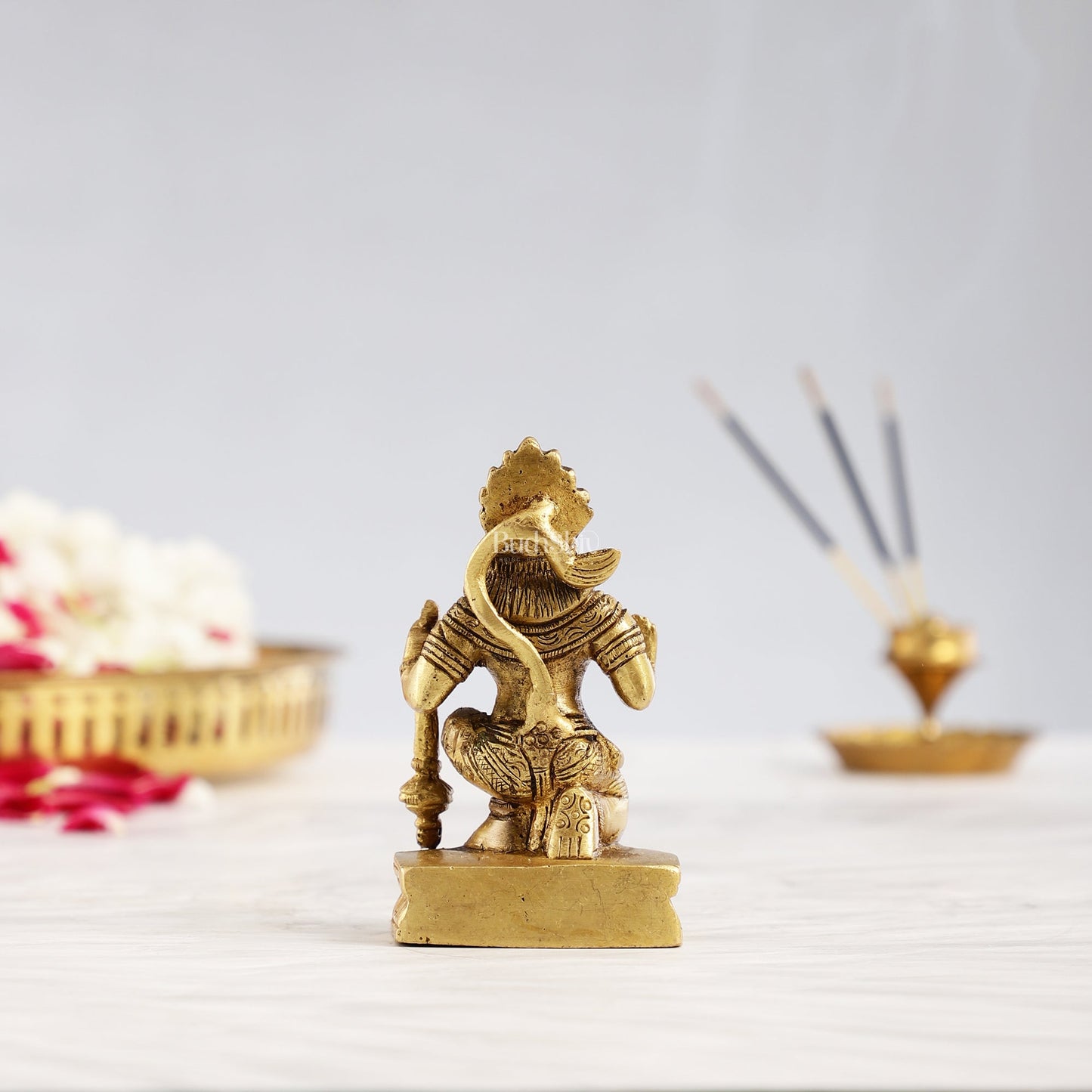 Superfine Brass Blessing Lord Hanuman Murti 4 inch - Budhshiv.com