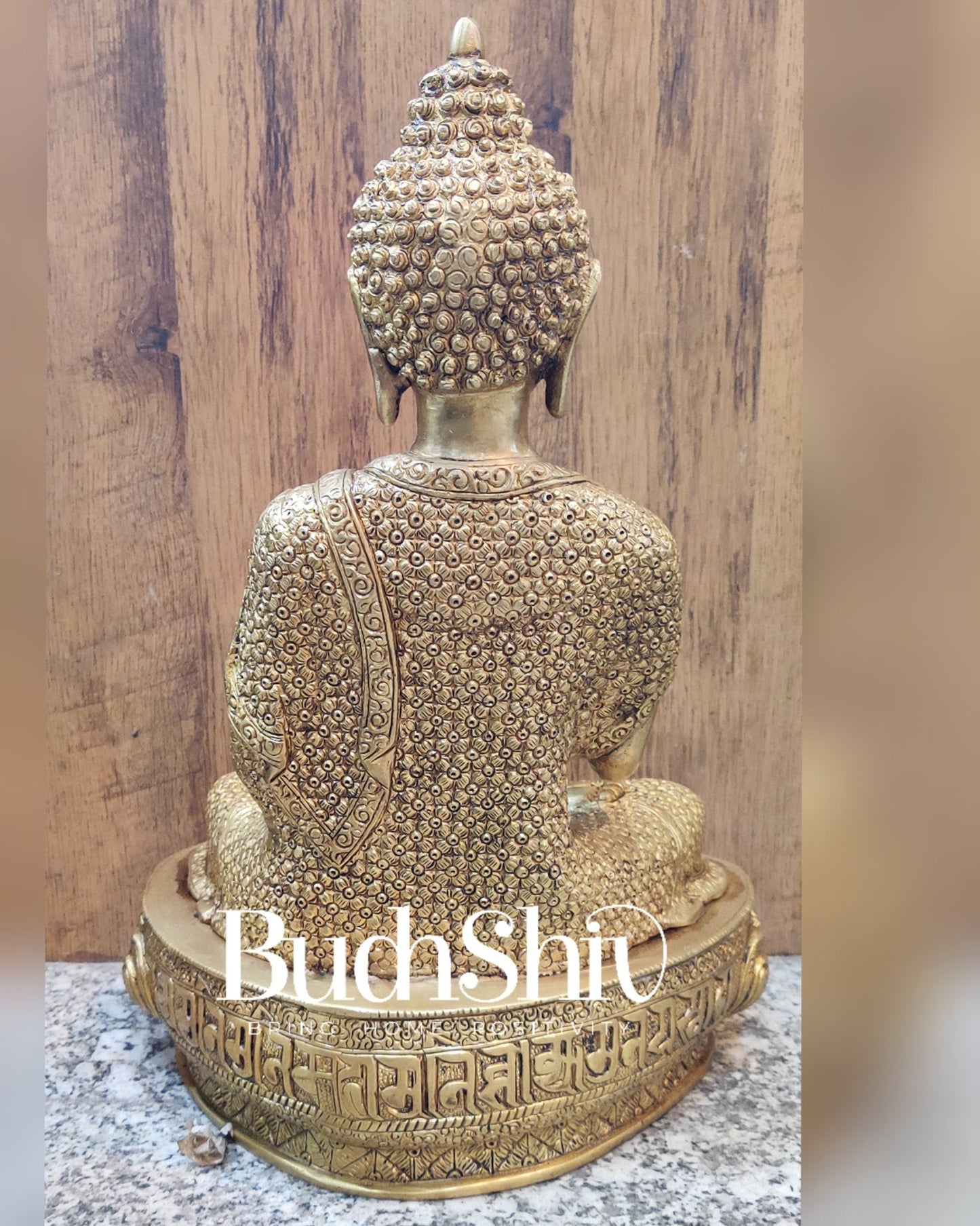 Superfine Brass Buddha Statue | Abhaya Mudra | 16 inches - Budhshiv.com