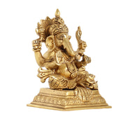 Superfine Brass Ganesha Idol - 7 Inch - Budhshiv.com