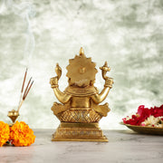 Superfine Brass Ganesha Idol - 7 Inch - Budhshiv.com