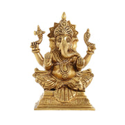 Superfine Brass Ganesha Idol - 7 Inch - Budhshiv.com
