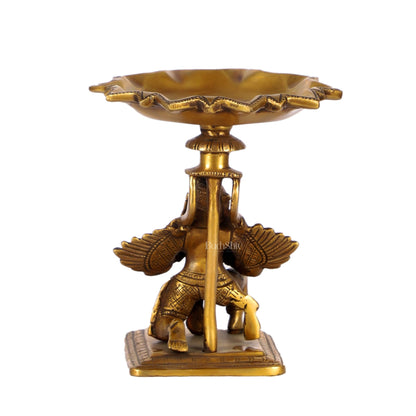 Superfine Brass Garuda Lamp - Traditional and Contemporary Candle Holder 6.5" - Budhshiv.com