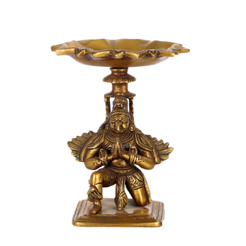 Superfine Brass Garuda Lamp - Traditional and Contemporary Candle Holder 6.5" - Budhshiv.com