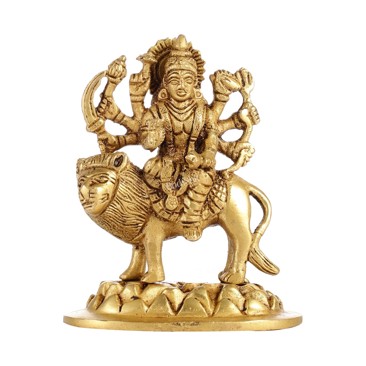 Superfine Brass Goddess Durga Sherawali Mata Murti Idol | Height 4.5 inch - Budhshiv.com