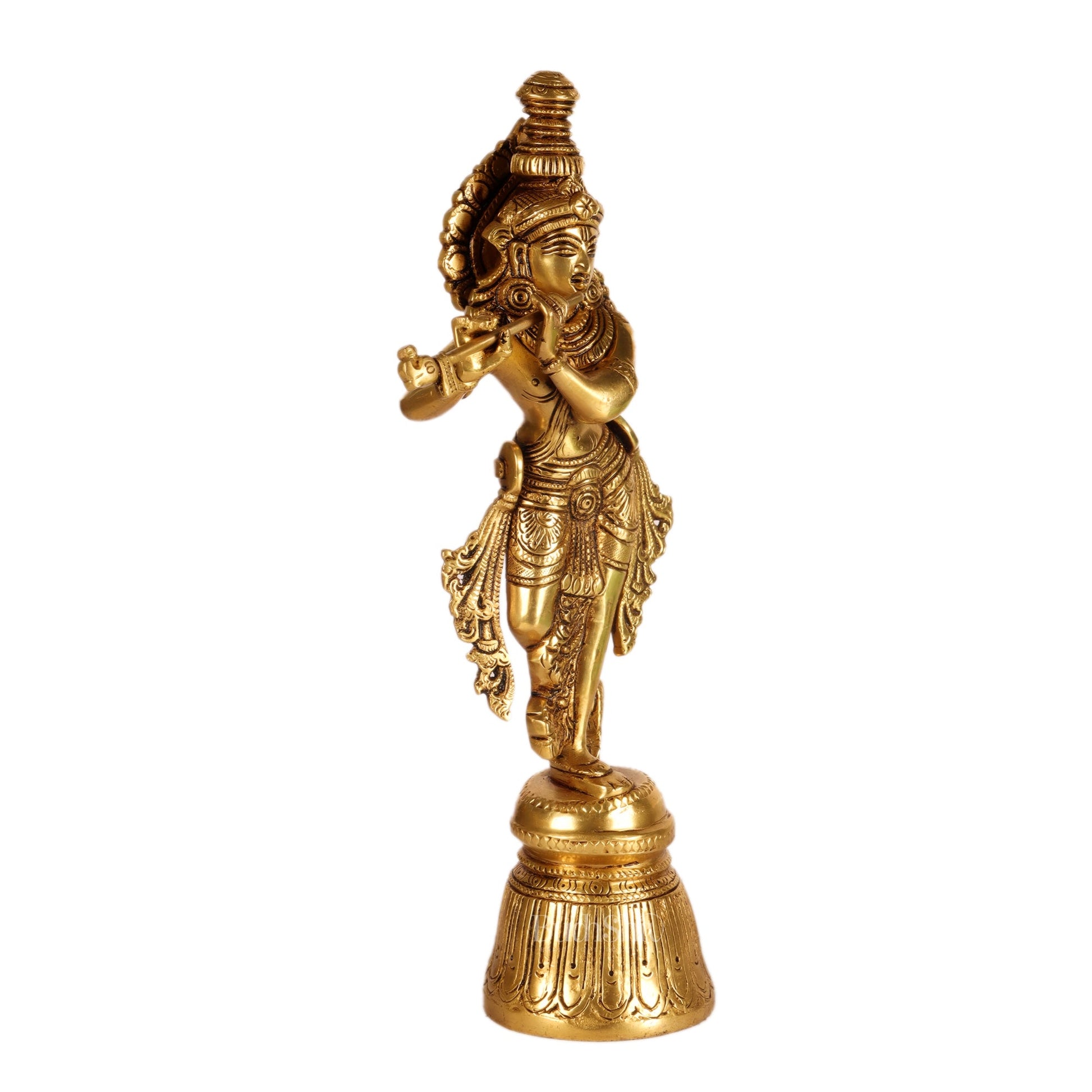 Superfine Brass Krishna Statue | Height 11 Inch - Budhshiv.com