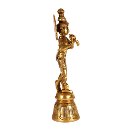 Superfine Brass Krishna Statue | Height 11 Inch - Budhshiv.com