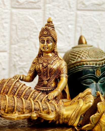 Superfine Brass Lakshmi Narayana Large Statue 23 inch wide - Budhshiv.com