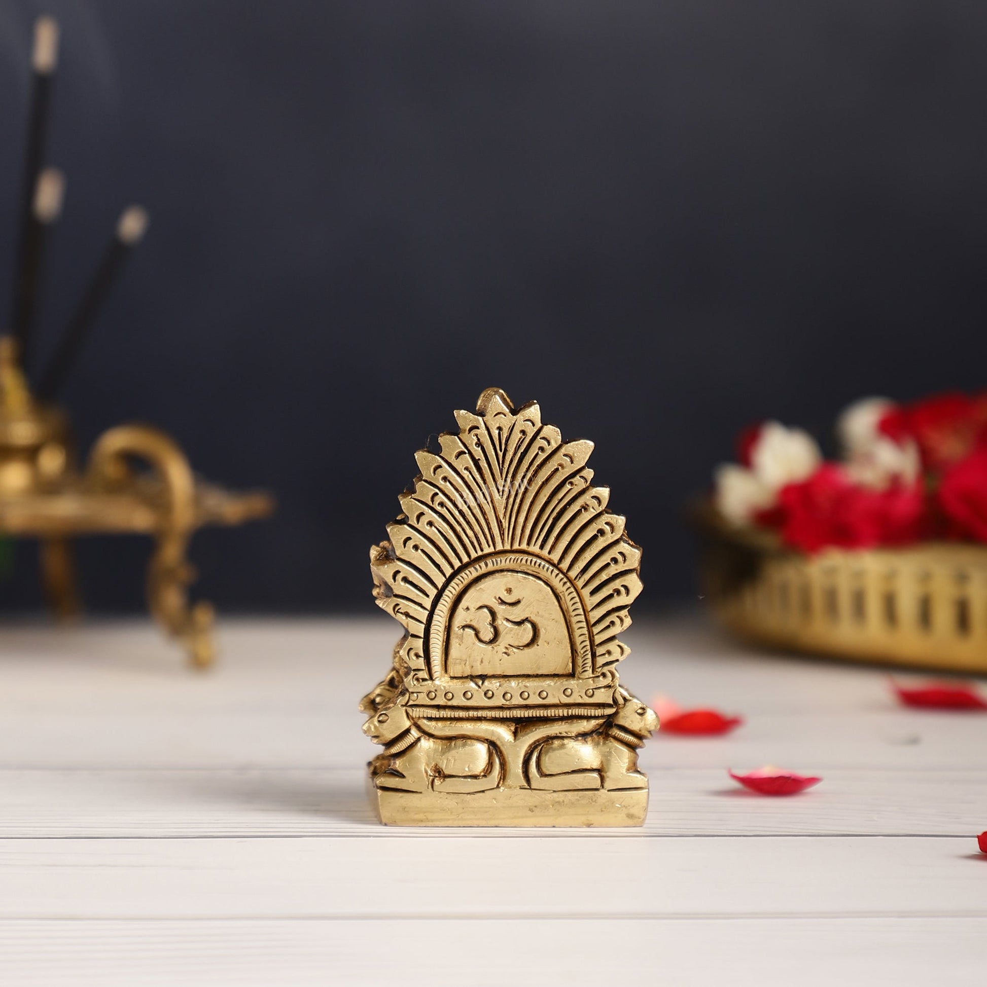Superfine Brass lal bagh ka raja Ganesha Idol | Height 3.5 inch - Budhshiv.com