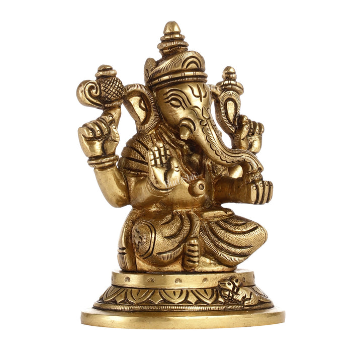 Superfine Brass Lord Ganesha Idol | Height 5 inch - Budhshiv.com