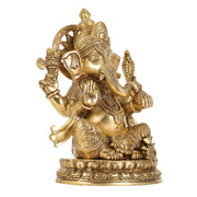 Superfine Brass Lord Ganesha Statue - 12.5 Inch - Budhshiv.com