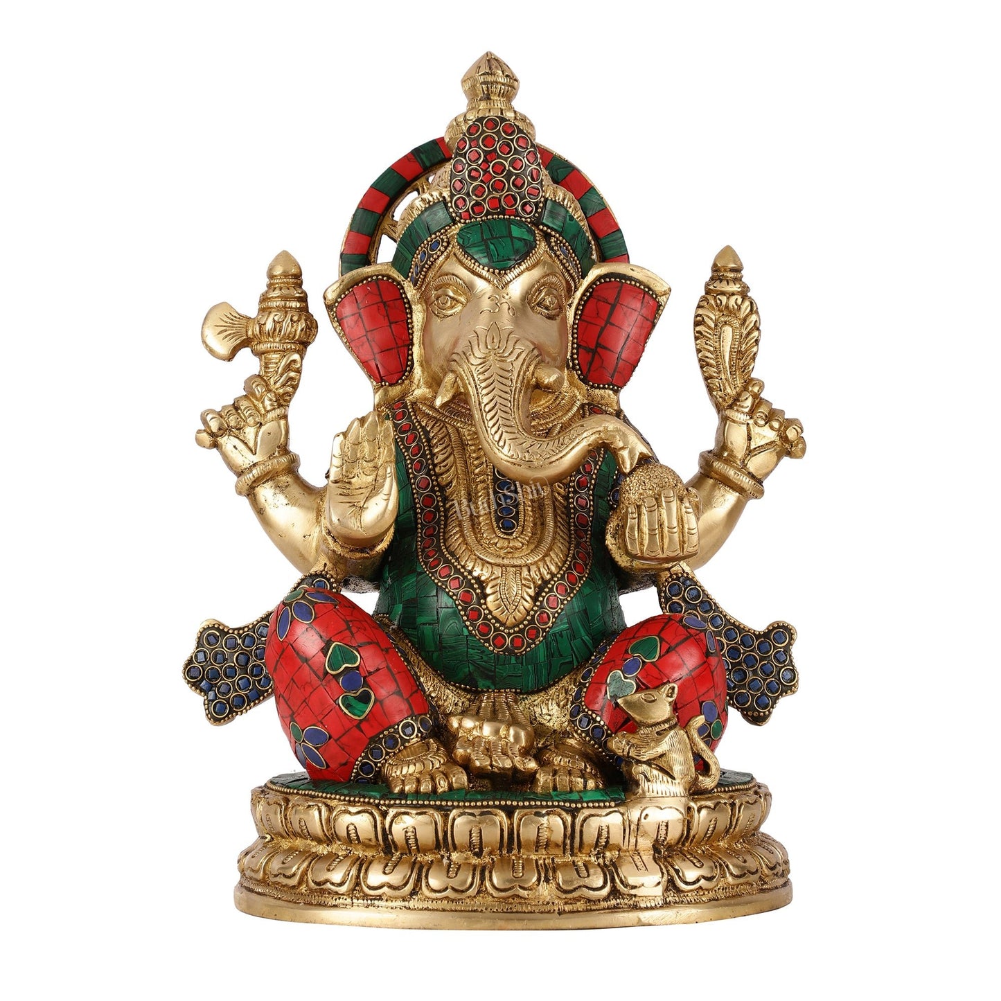 Superfine Brass Lord Ganesha Statue - 12.5 Inch - Budhshiv.com