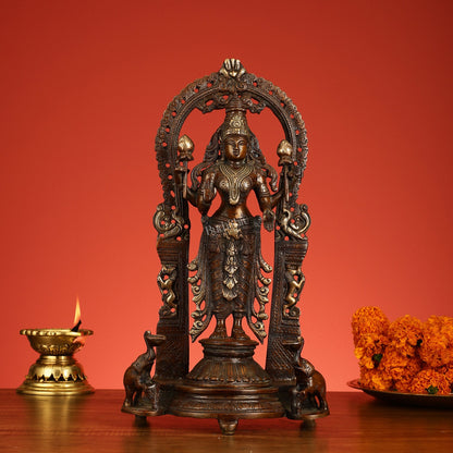 Superfine Brass Lord Vishnu & Goddess Lakshmi Idol Pair | 16 inch - Budhshiv.com