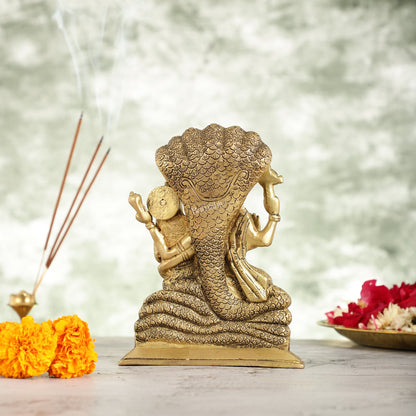 Superfine Brass Narsimha Lakshmi Idol Statue - 7.5 inch - Budhshiv.com