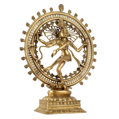 Superfine Brass Nataraja Statue - 28 inch Dancing Shiva - Budhshiv.com