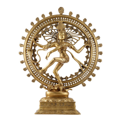 Superfine Brass Nataraja Statue - 28 inch Dancing Shiva - Budhshiv.com