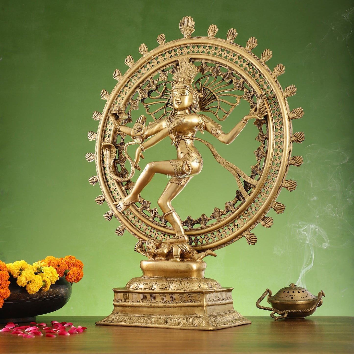 Superfine Brass Nataraja Statue - 28 inch Dancing Shiva - Budhshiv.com