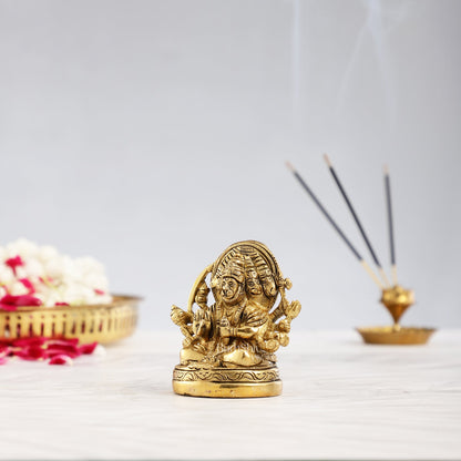Superfine Brass Panchmukhi Hanuman Idol 3.5 inch - Budhshiv.com