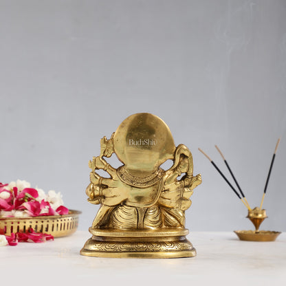 Superfine Brass Panchmukhi Hanuman Murti 6.5 inch - Budhshiv.com