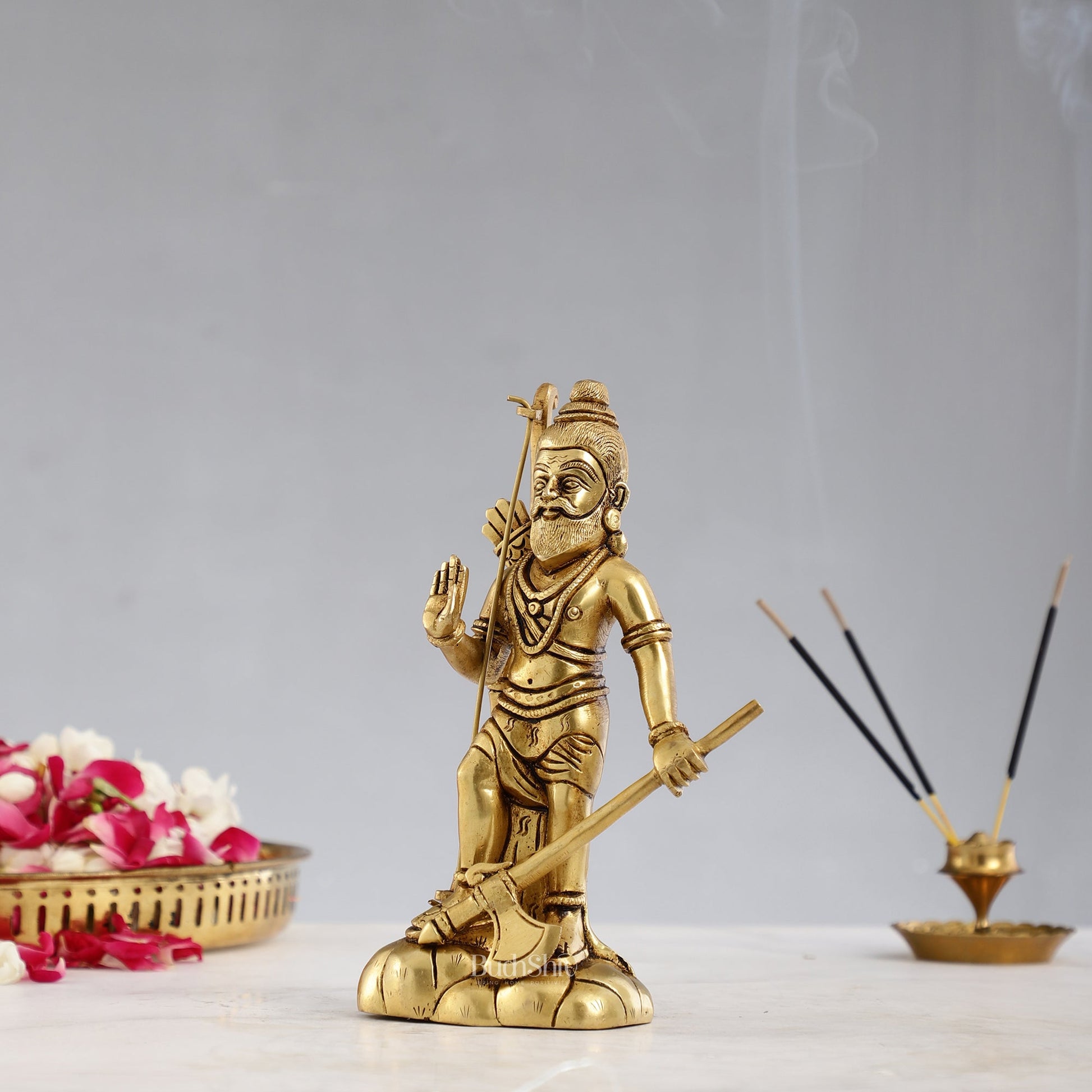 Superfine Brass Parshuram Idol - 7.5 Inch - Budhshiv.com