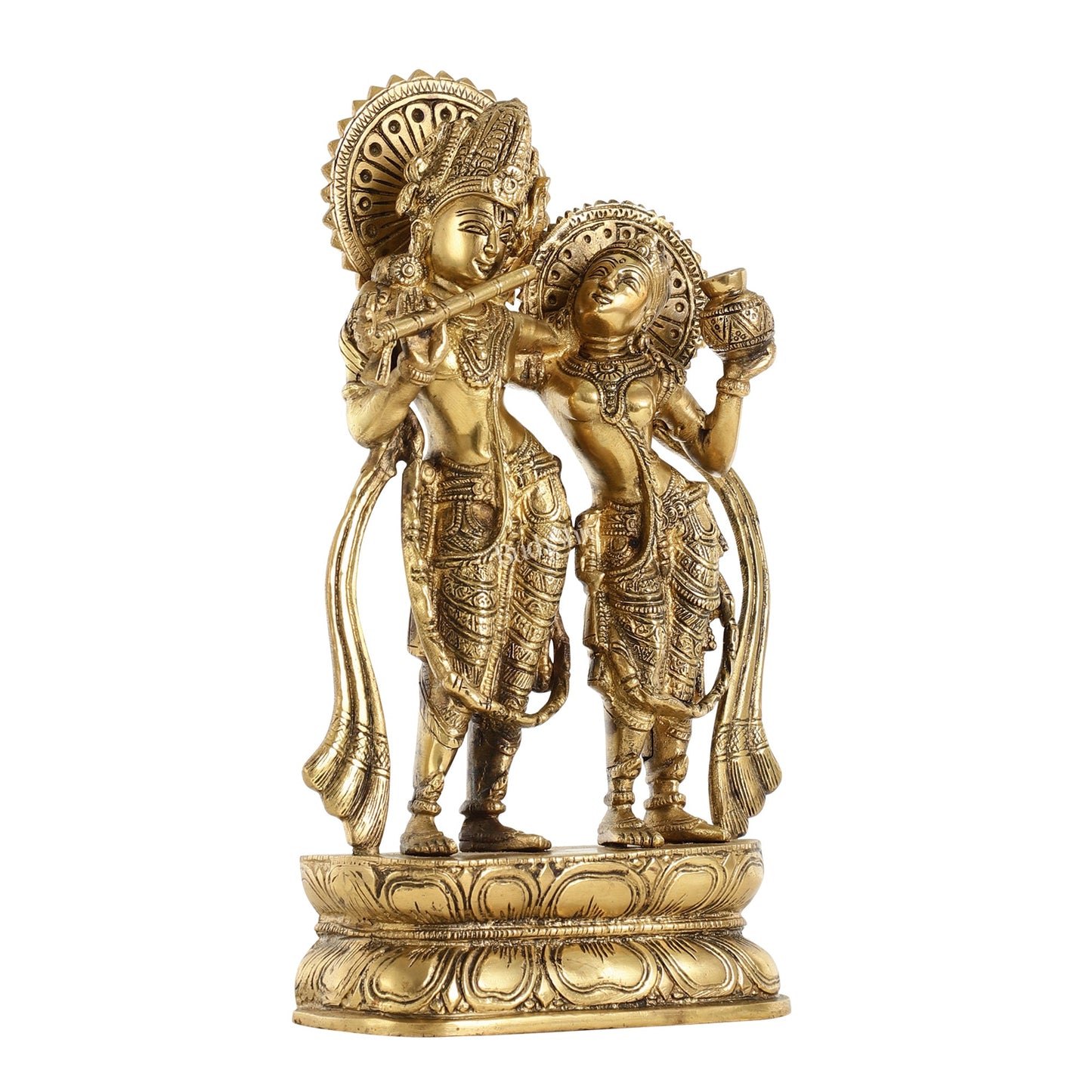 Superfine Brass Radha Krishna Idol - 12 Inch - Budhshiv.com