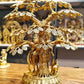 Superfine Brass Radha Krishna Statue with Cow under Tree 20 inch - Budhshiv.com