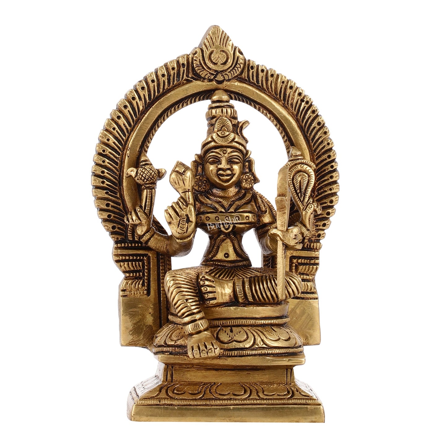 Superfine Brass Rajarajeshwari Tirupur Sundari Lalita Devi Idol | Height 6 inch - Budhshiv.com