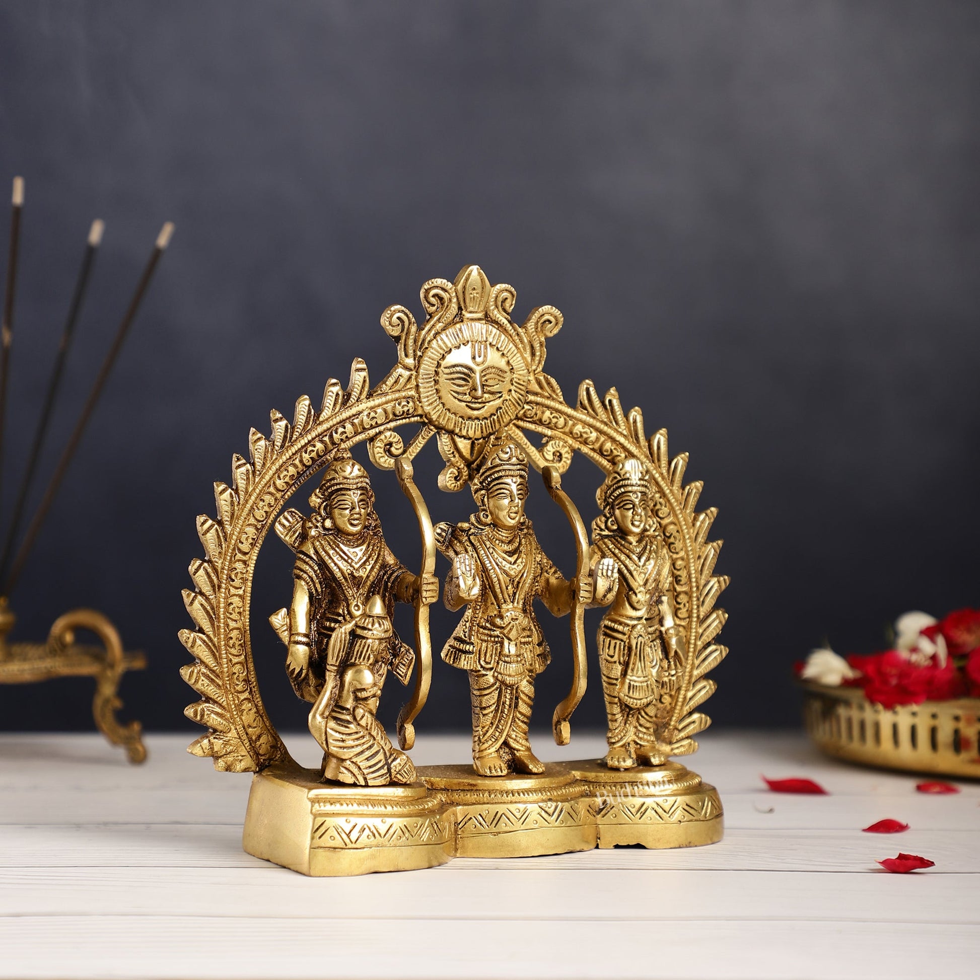 Superfine Brass Ram Darbar Idol | Height 7.5 inch - Budhshiv.com