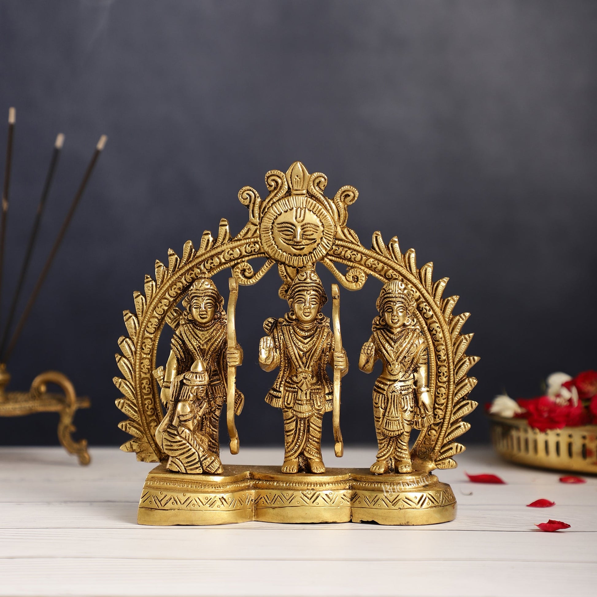 Superfine Brass Ram Darbar Idol | Height 7.5 inch - Budhshiv.com