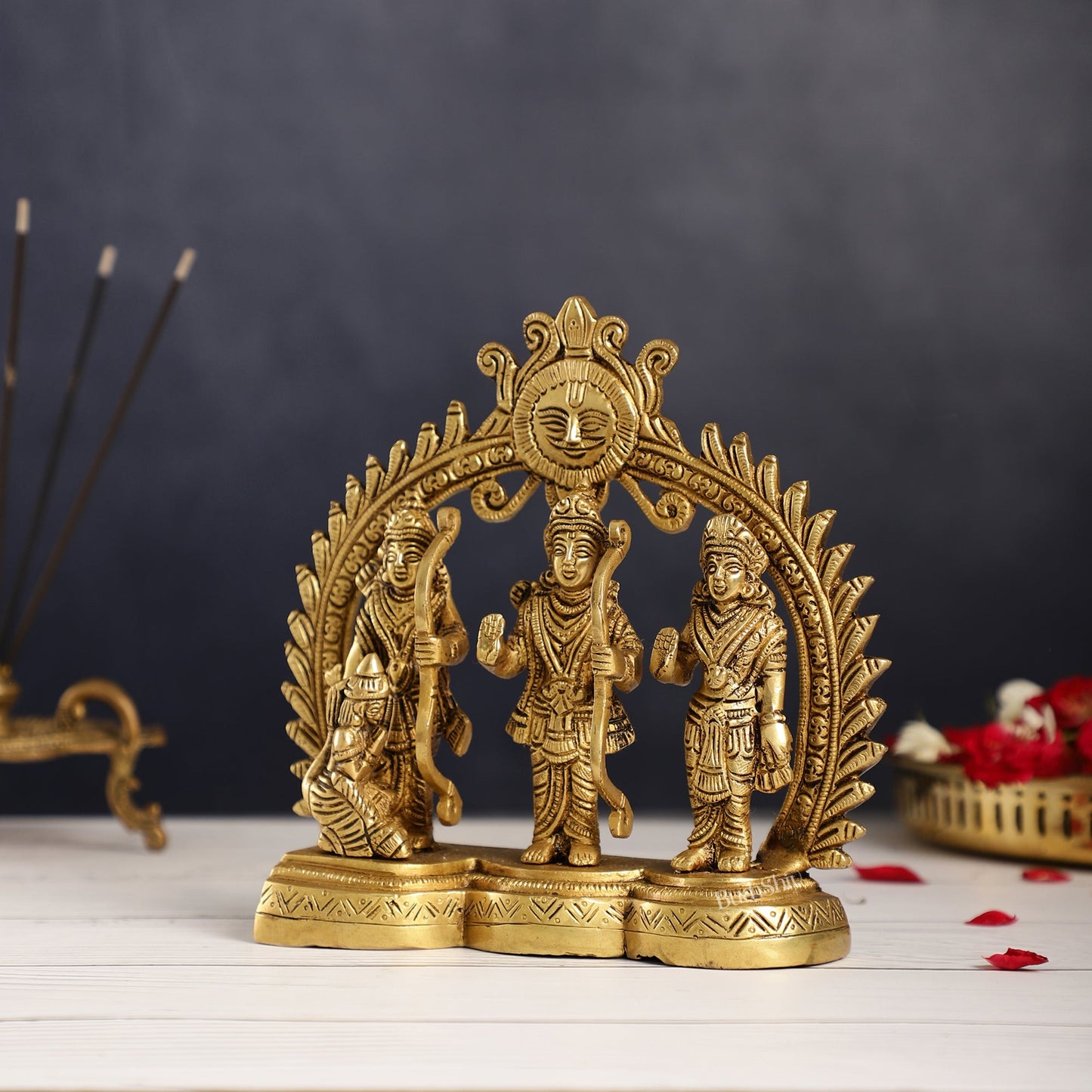Superfine Brass Ram Darbar Idol | Height 7.5 inch - Budhshiv.com