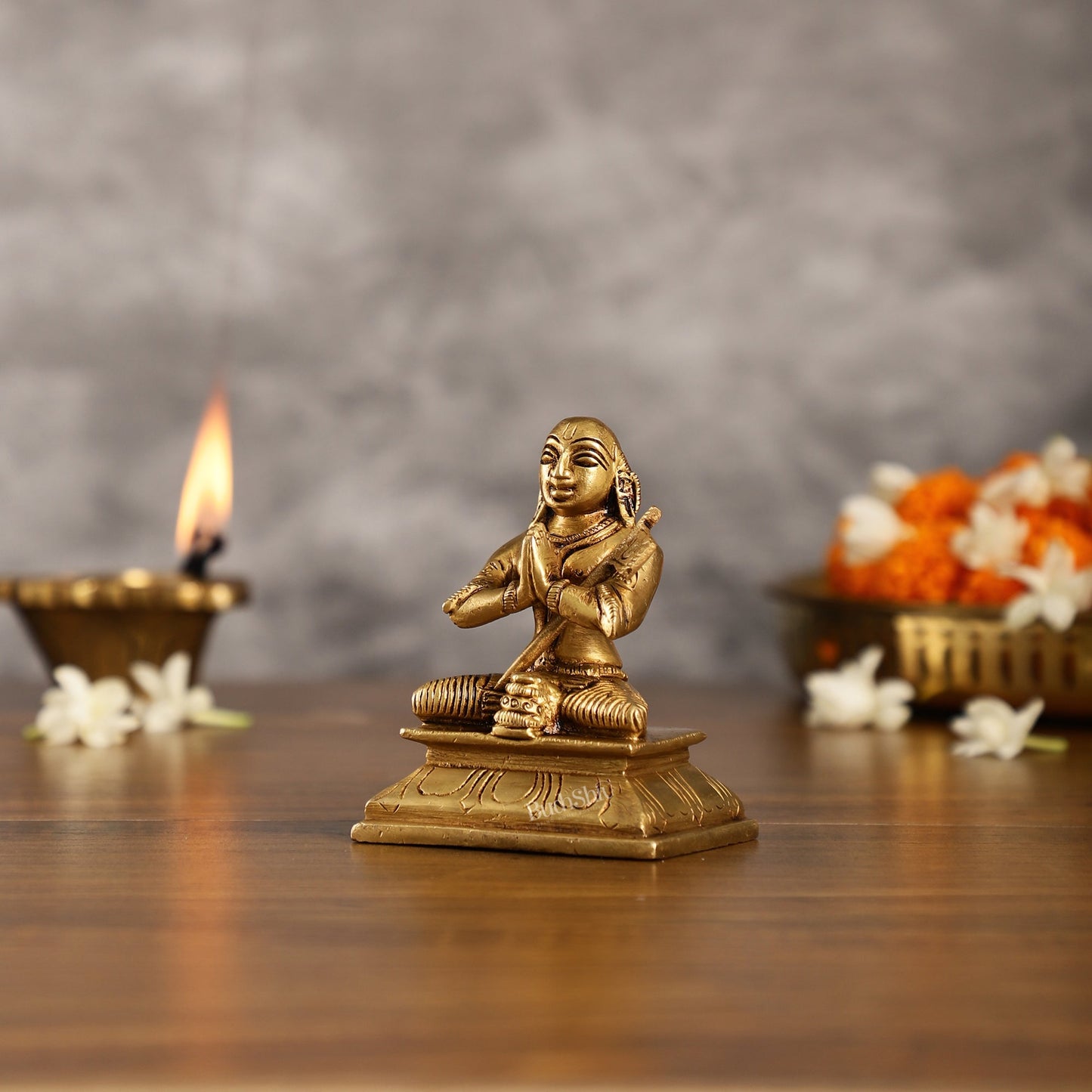 Superfine Brass Ramanujacharya Idol | Height 4 inch - Budhshiv.com