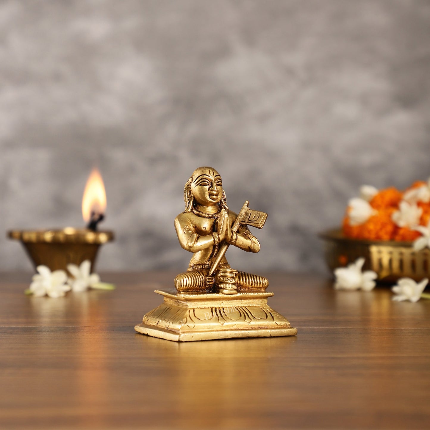 Superfine Brass Ramanujacharya Idol | Height 4 inch - Budhshiv.com