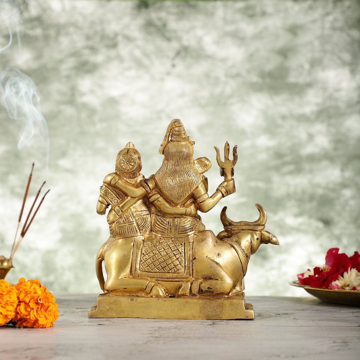 Superfine Brass Shiv Parivar Idol - 7.5 Inch - Budhshiv.com