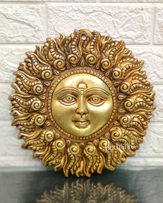 Superfine Brass Surya dev wall hanging - Budhshiv.com