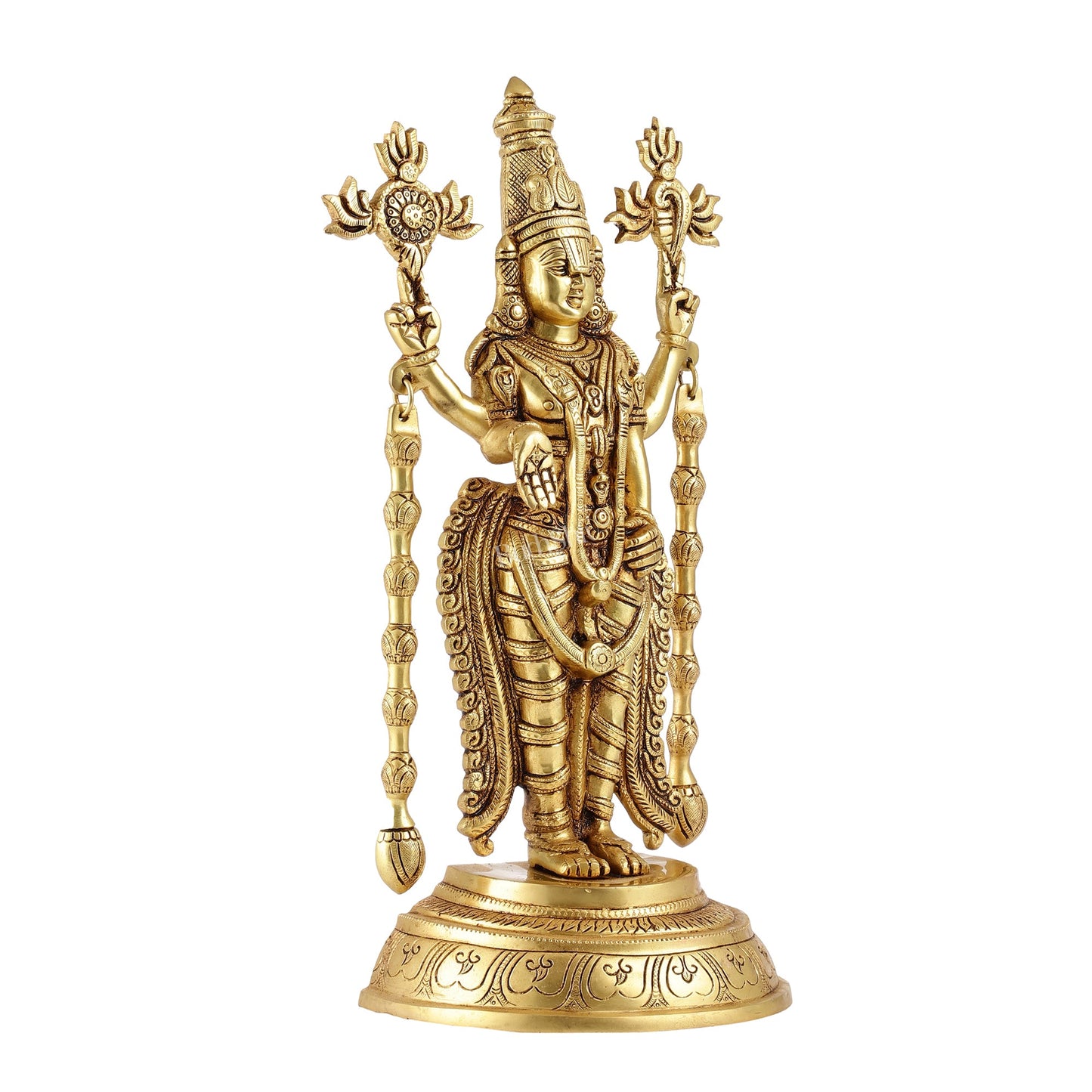 Superfine Brass Tirupati Balaji Lord Venkateshwara Idol | Statue 16 inch - Budhshiv.com