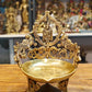 Superfine Brass Tirupati Balaji Perumal Vilakku oil lamp diya- Large Size - 11.5 inch - Budhshiv.com