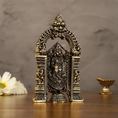 Superfine Brass Tirupati Balaji Statue - 6" - Budhshiv.com