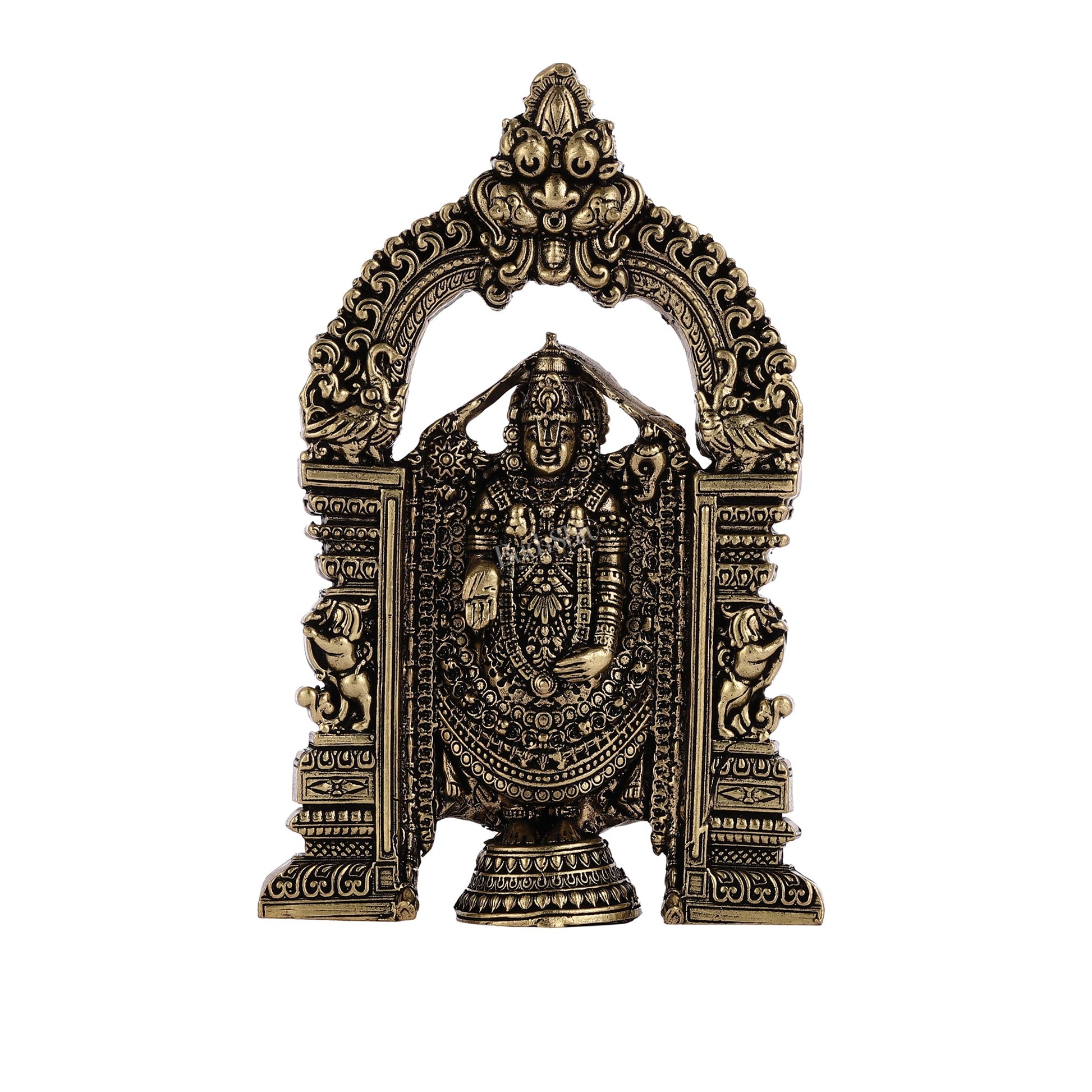 Superfine Brass Tirupati Balaji Statue - 6" - Budhshiv.com
