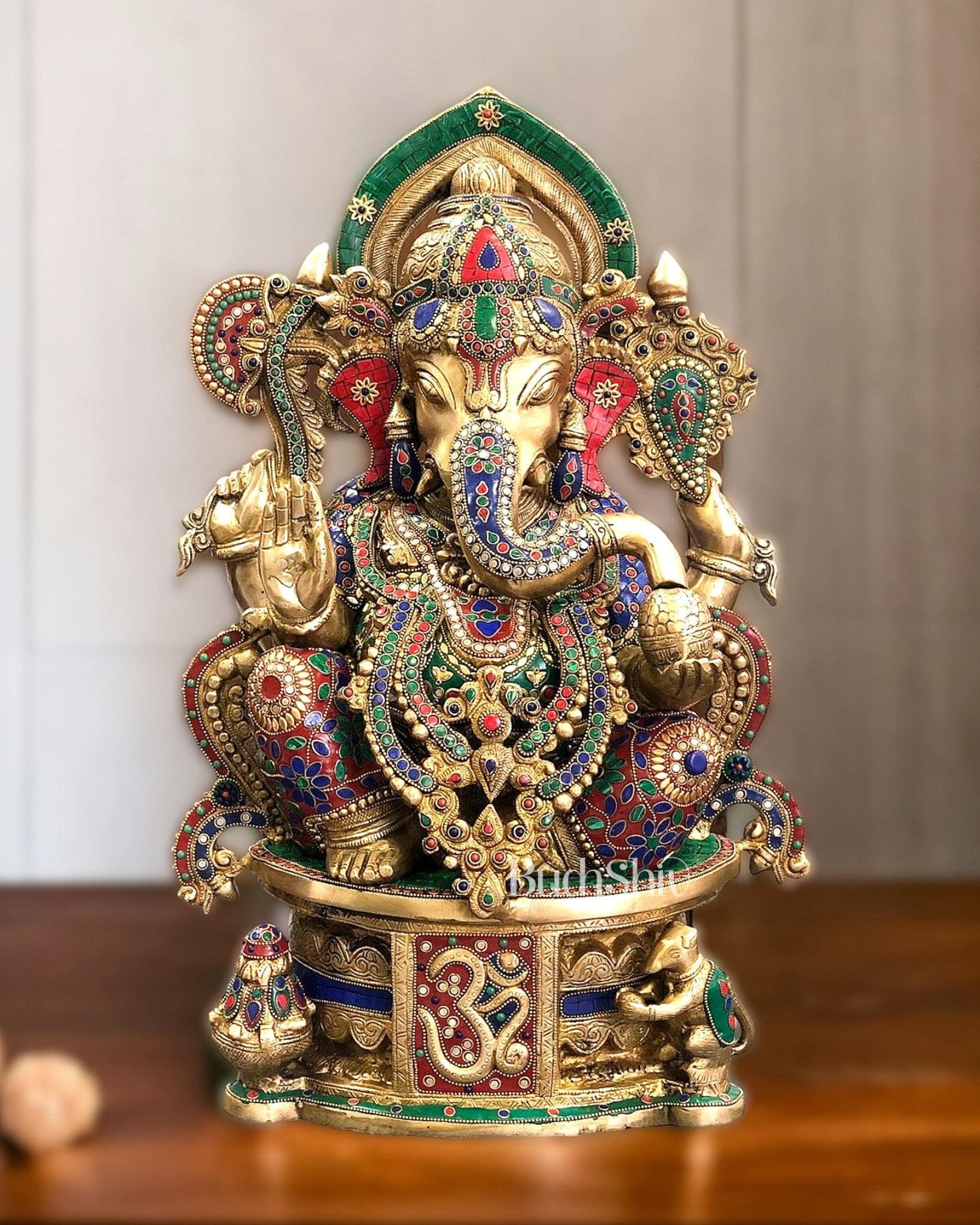 Superfine Handcrafted Brass Ganesha Statue 23 inch - Budhshiv.com