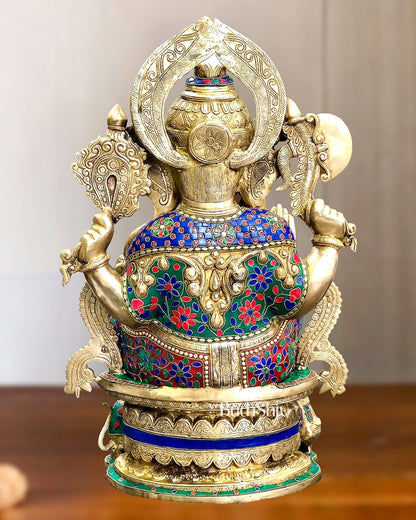 Superfine Handcrafted Brass Ganesha Statue 23 inch - Budhshiv.com