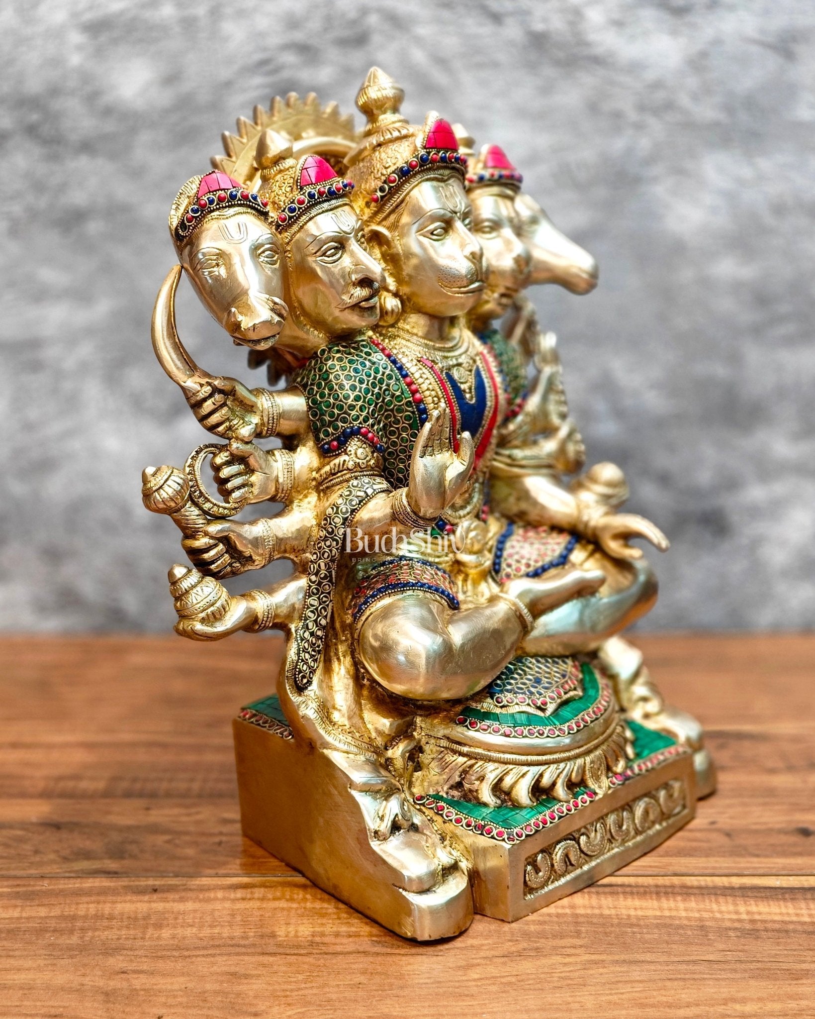 Buy Superfine Handcrafted Brass Panchmukhi Hanuman Idol | 17 ...