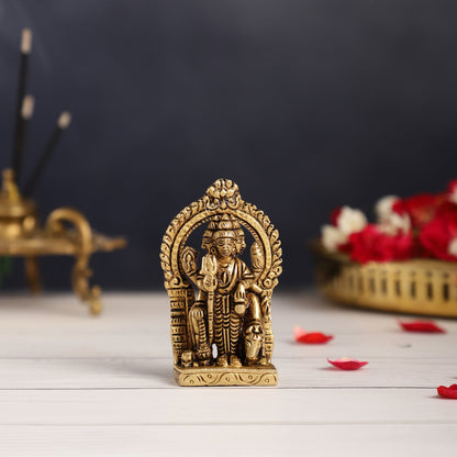 Superfine Small Brass Lord Dattatreya Guru Idol | Height 3.5 inch - Budhshiv.com