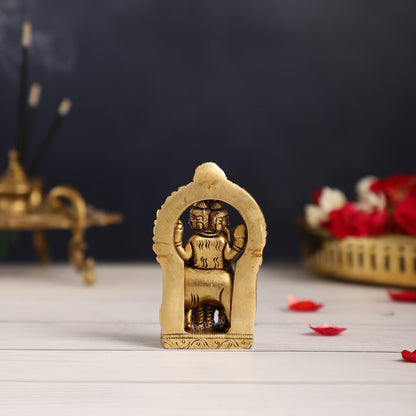 Superfine Small Brass Lord Dattatreya Guru Idol | Height 3.5 inch - Budhshiv.com