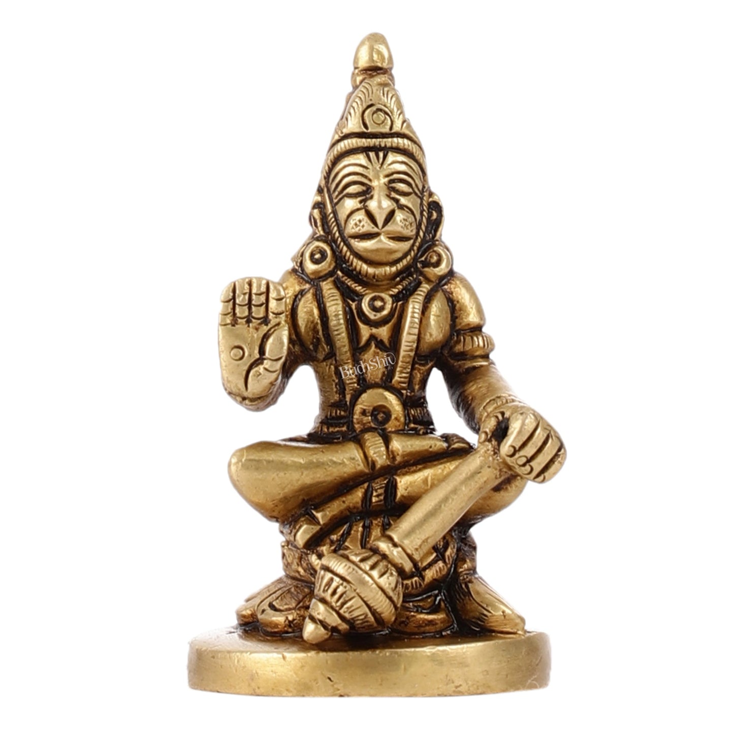 Superfine Small Brass Lord Hanuman Idol for Home Temple | Height 3 inch - Budhshiv.com