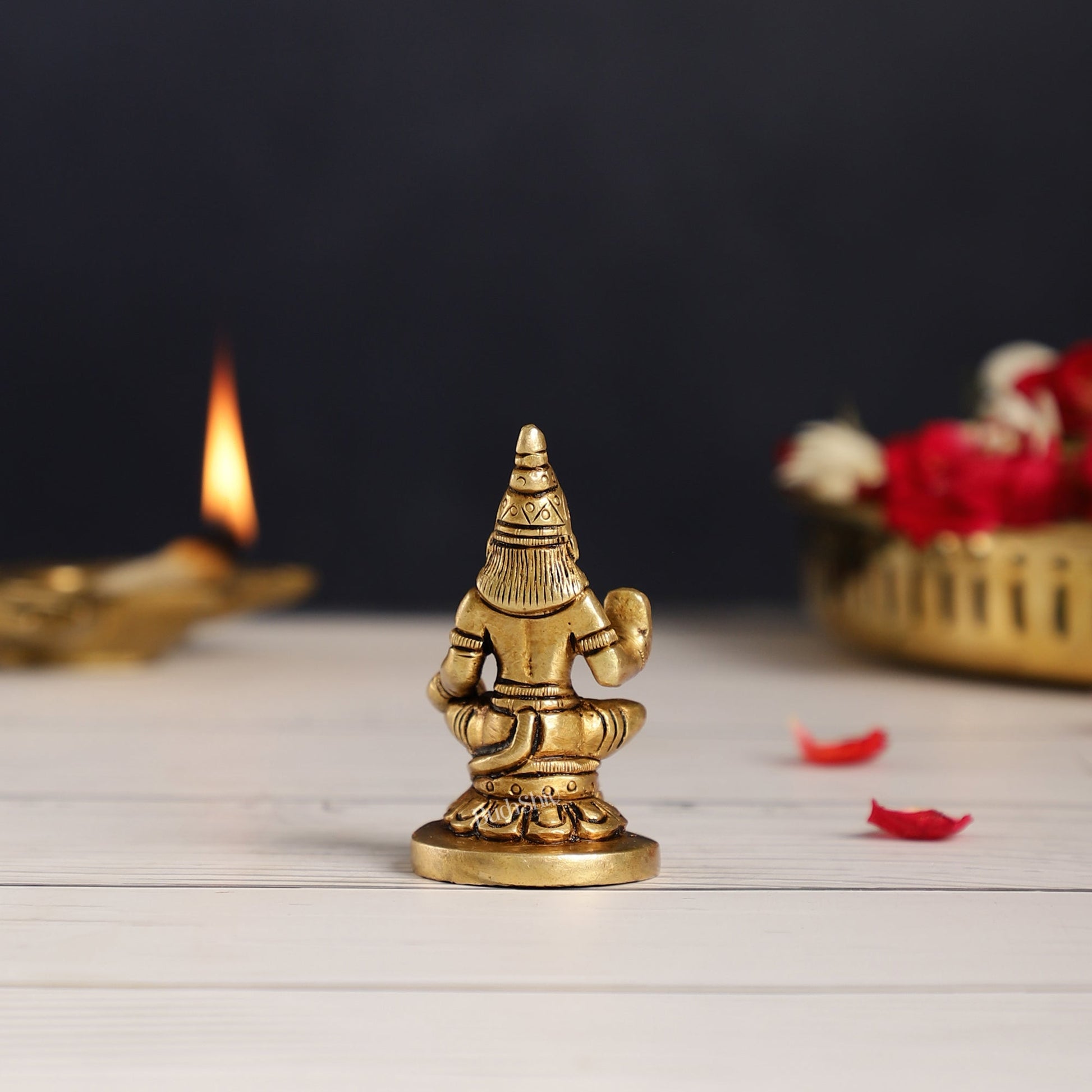 Superfine Small Brass Lord Hanuman Idol for Home Temple | Height 3 inch - Budhshiv.com