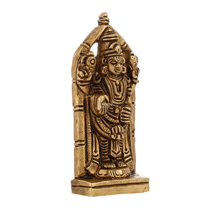 Superfine Small Brass Tirupati Balaji Idol | Height 4 inch - Budhshiv.com