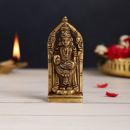 Superfine Small Brass Tirupati Balaji Idol | Height 4 inch - Budhshiv.com