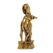 Supreme Krishna: Exquisite 12-Inch Brass Idol - Budhshiv.com