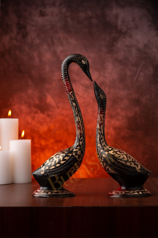 Swan Set of 2 in Brass for Home Decor Office Decor ( Big ) - Budhshiv.com